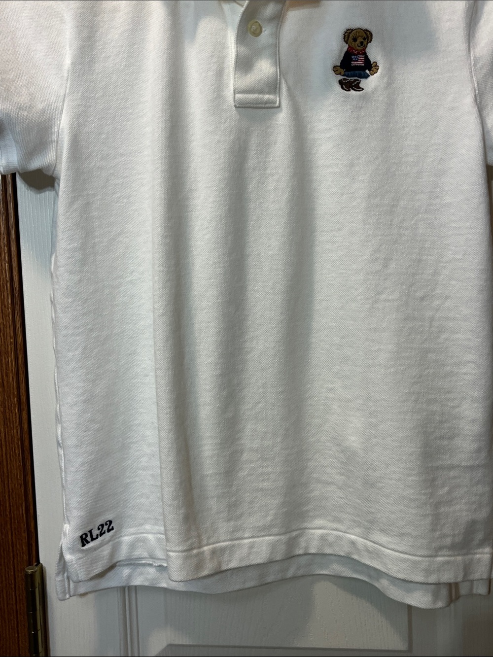 Polo Ralph Lauren Americana Cowgirl Bear White Polo Shirt Women’s Small Petite - Picture 8 of 16